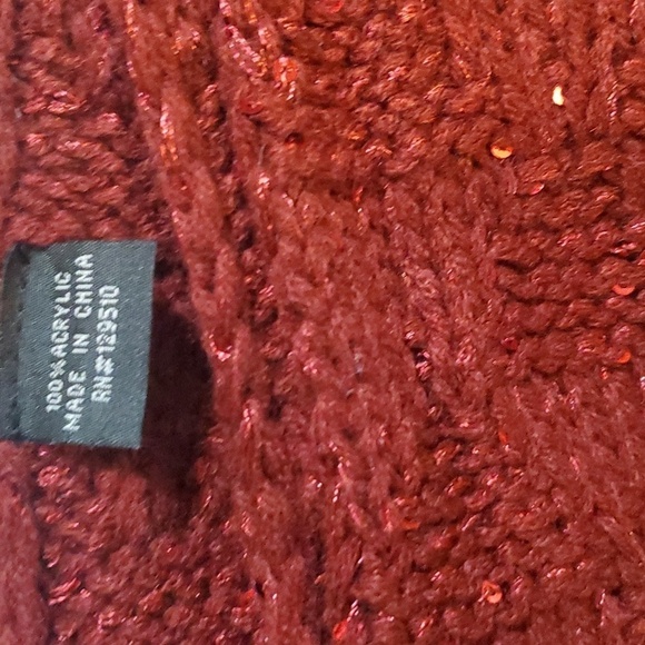 Couture Gems Burgandy Scarf, Gloves & Hat Set- OS- - Picture 5 of 5